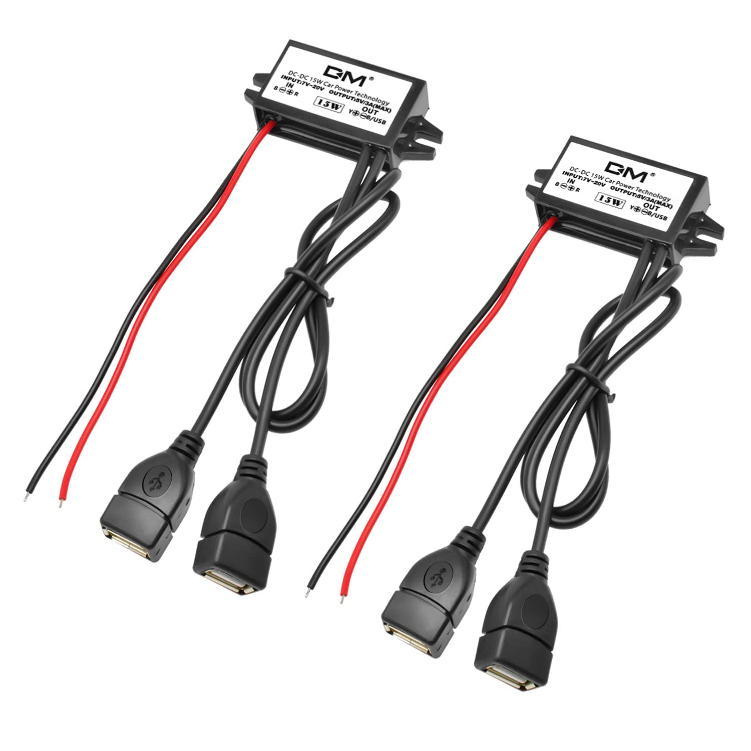 Amazon.com: 2-Pack DC 12V 20V to 5V 3A USB, Aideepen USB Female DC